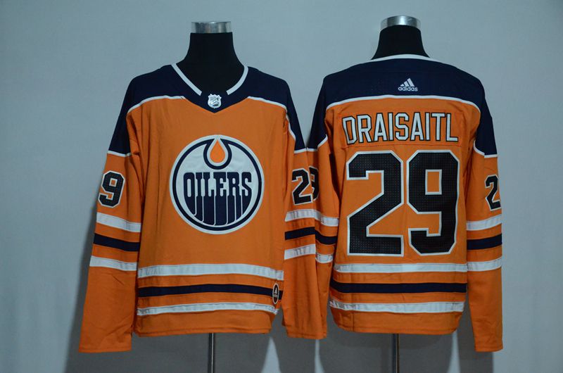 Men 2017 NHL Edmonton Oilers 29 Draisaitl orange Adidas jersey